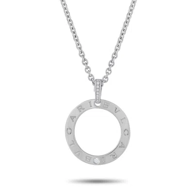 Bvlgari 18k White Gold Diamond Pendant Necklace Bv031022326 In Metallic