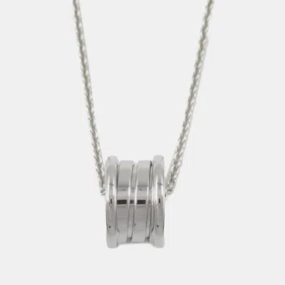 Pre-owned Bvlgari 18k White Gold Small B.zero1 Pendant Necklace