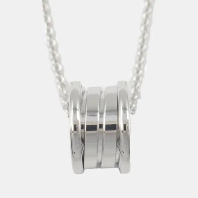 Pre-owned Bvlgari 18k White Gold Small B.zero1 Pendant Necklace