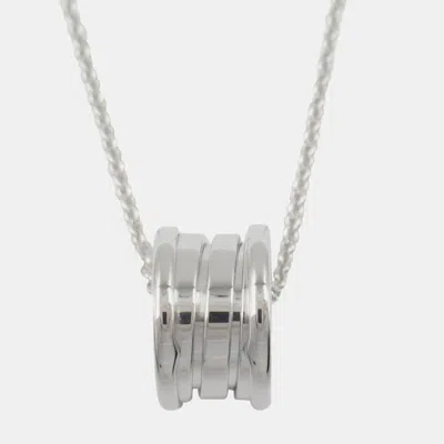 Pre-owned Bvlgari 18k White Gold Small B.zero1 Pendant Necklace