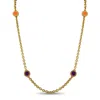 BVLGARI 18K YELLOW GOLD AGATE, CORAL, LAPIS, ONYX, AND FIRE AGATE NECKLACE BV14-051424