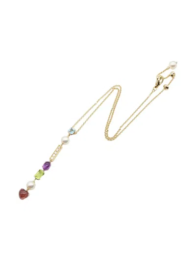 Pre-owned Bvlgari 18k Yellow Gold Allegra Multicolor Diamond And Multi-stone Necklace