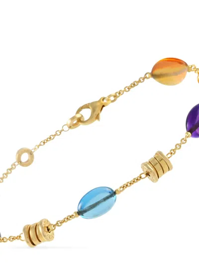 Pre-owned Bvlgari 18k Yellow Gold B.zero1 Multi-stone Bracelet