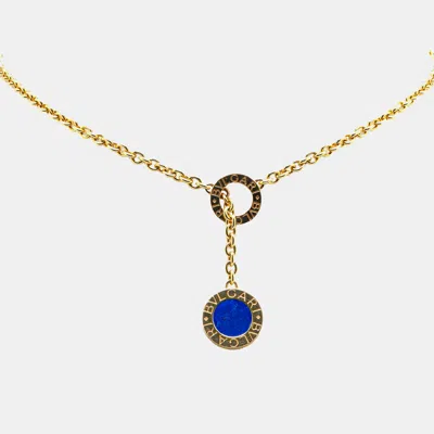 Pre-owned Bvlgari 18k Yellow Gold Lapis Lazuli And Rhodochrosite Necklace