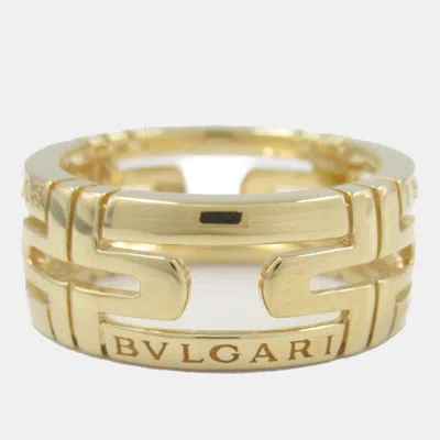 Pre-owned Bvlgari 18k Yellow Gold Parentesi Band Ring Eu 48
