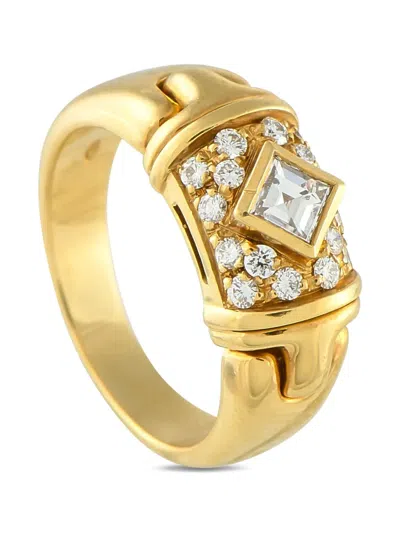 Pre-owned Bvlgari 18k Yellow Gold Parentesi Diamond Ring