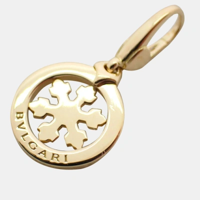 Pre-owned Bvlgari 18k Yellow Gold Snowflake Charm Pendant Necklace