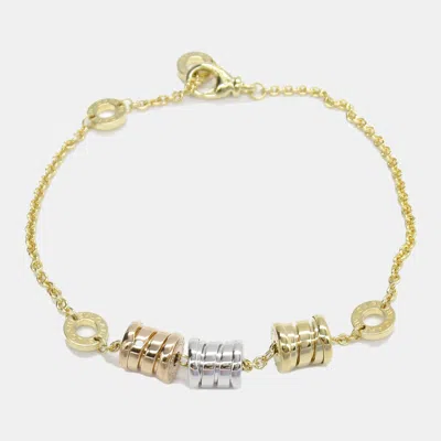 Pre-owned Bvlgari 18k Yellow Rose And White Gold B.zero1 Chain Element Bracelet