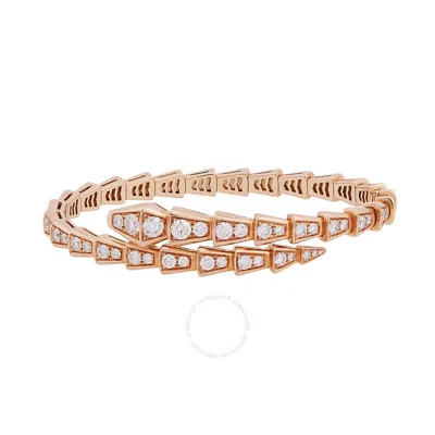 Bvlgari 18kt Rose Gold Serpenti Viper Diamond Bracelet In Pink/gold Tone
