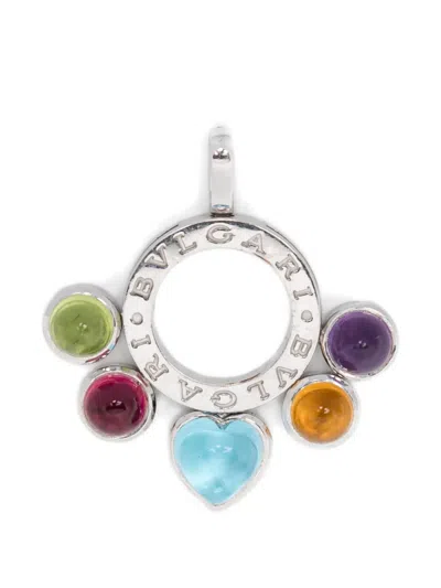 Pre-owned Bvlgari 18kt White Gold Allegra Charm In Silver