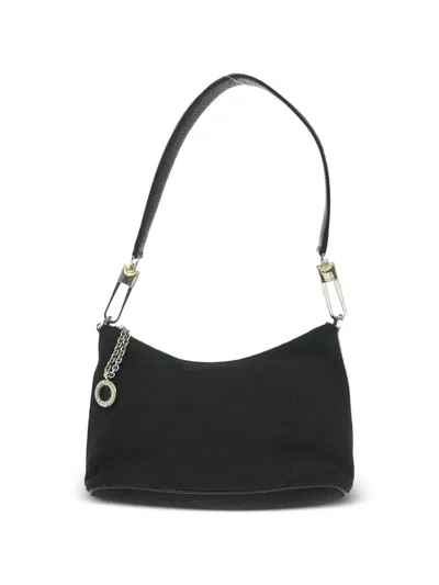 Pre-owned Bvlgari 1990s Logomania Handbag In Black