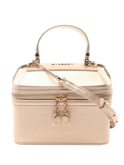 Pre-owned Bvlgari 2000-2024 Metallic Leather Vanity Bag Satchel