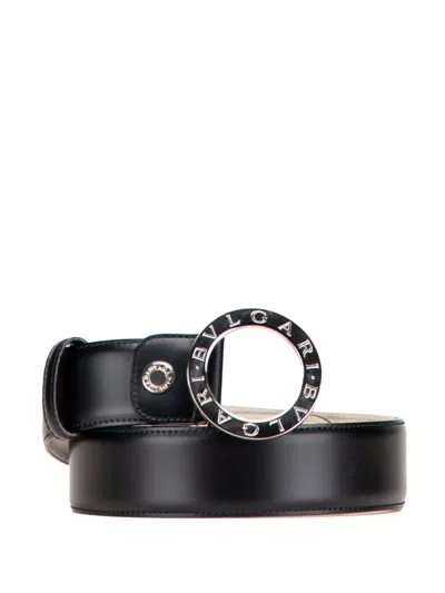 Pre-owned Bvlgari 2000-2025 Leather   Belt In Black