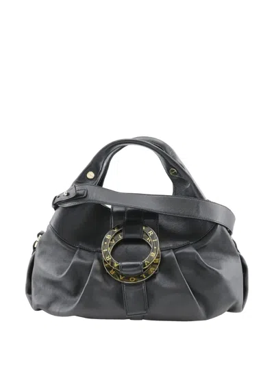 Pre-owned Bvlgari 2000-2025 Leather Chandra Satchel In Black