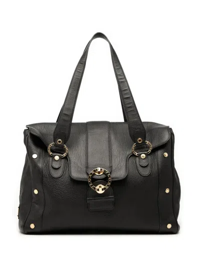 Pre-owned Bvlgari 2000-2025 Leather Tote Bag In Black