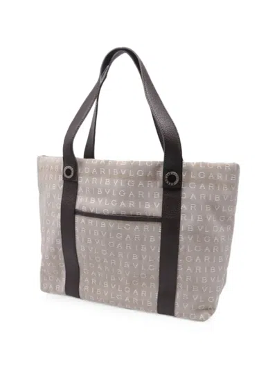 Pre-owned Bvlgari 2000-2010s Logo Mania Tote Bag In 中性色