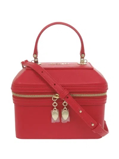 Pre-owned Bvlgari 2000-2025 Leather Serpenti Forever Vanity Bag Satchel In Red