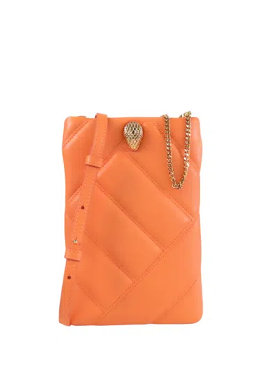 Pre-owned Bvlgari 2000-2026 Leather Serpenti Cabochon Phone Case Crossbody Bag In オレンジ