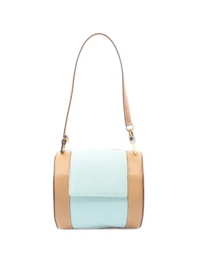 Pre-owned Bvlgari 2000s B-zero1 Logomania Handbag In Blue