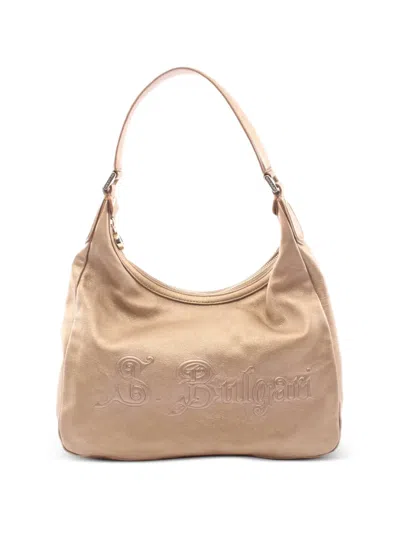 Pre-owned Bvlgari 2000s Collezione Leather Tote Bag In Gold