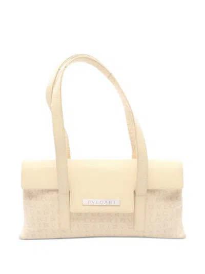 Pre-owned Bvlgari 2000s Logomania Handbag In Neutrals