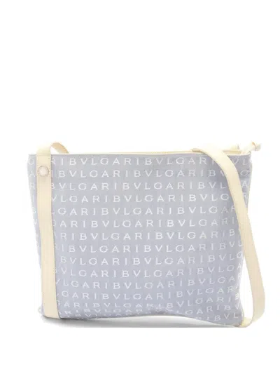 Pre-owned Bvlgari 2000s Logomania Shoulder Bag In Blue