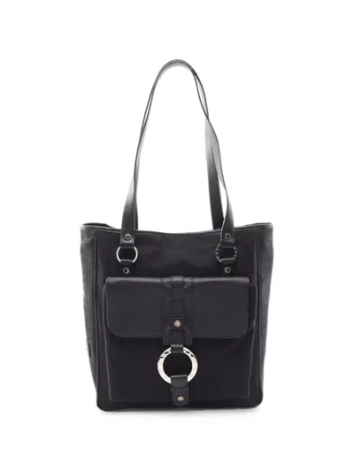 Pre-owned Bvlgari 2000s Logomania Tote Bag In Black