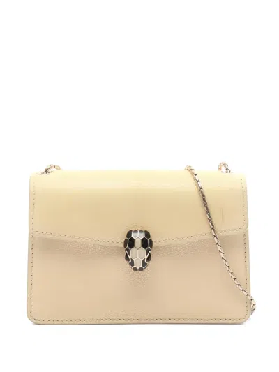Pre-owned Bvlgari 2000s Serpenti Forever Chain Shoulder Bag In Neutral