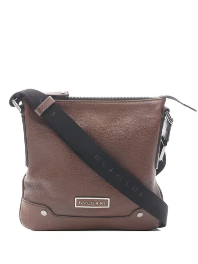 Pre-owned Bvlgari 2000s Urban Leather Shoulder Bag In Brown