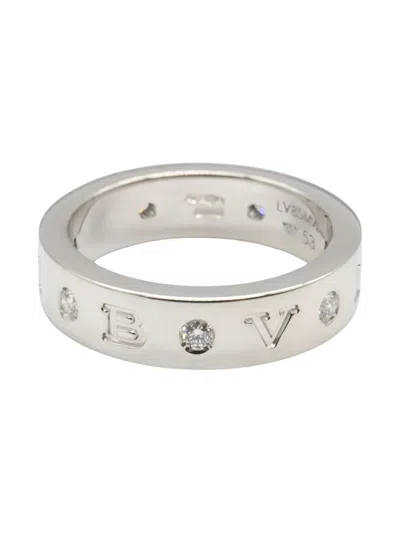 Pre-owned Bvlgari 2010 14kt White Gold Roman Sorbet Diamond Ring In Silver