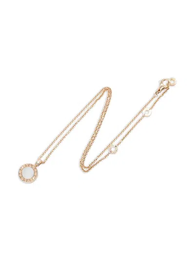 Pre-owned Bvlgari 2010 18kt Rose Gold Mother-of-pearl Necklace
