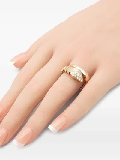 Pre-owned Bvlgari 2010 18kt Rose Gold Serpenti Diamond Ring