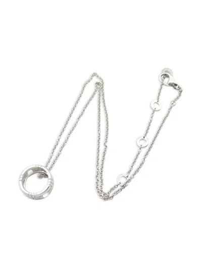 Pre-owned Bvlgari 2010 18kt White Gold Parentesi Necklace In Silver