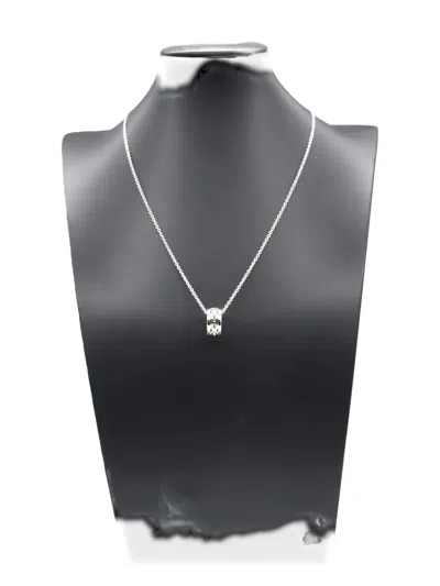 Pre-owned Bvlgari 2010 18kt White Gold Parentesi Necklace In Silver