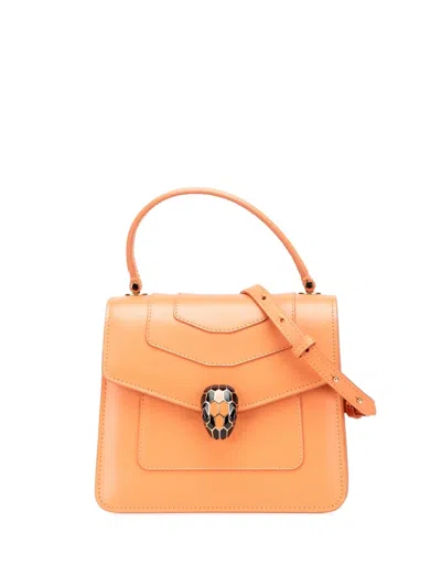 Pre-owned Bvlgari 2010-2024 Calfskin Serpenti Forever Top Handle Satchel