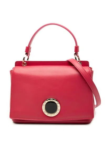 Pre-owned Bvlgari 2010-2025 Leather Duet Top Handle Bag Satchel In Pink