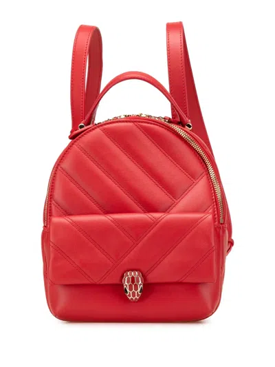 Pre-owned Bvlgari 2010-2025 Leather Serpenti Cabochon Backpack
