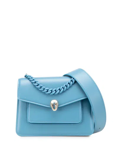 Pre-owned Bvlgari 2010-2025 Leather Serpenti Forever Maxi Chain Top Handle Bag Satchel