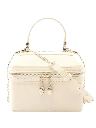 Pre-owned Bvlgari 2010-2025 Leather Serpenti Forever Vanity Bag Satchel In Brown