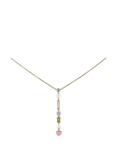 Pre-owned Bvlgari 2010's Allegra Multi-stones Necklace In Gold