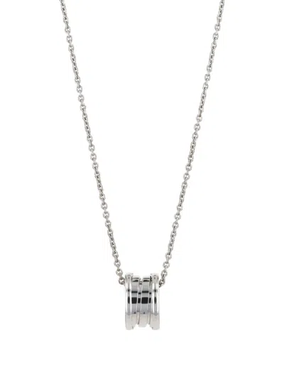 Pre-owned Bvlgari 2010's B.zero1 Spiral White Gold Necklace In Silver