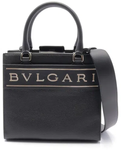 Pre-owned Bvlgari 2010 Leather Tote Bag In Black