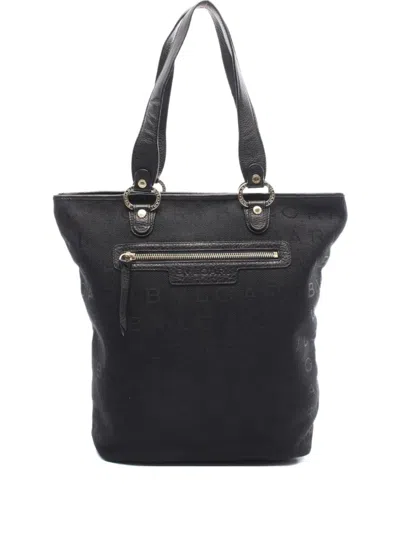 Pre-owned Bvlgari 2010's Logo-pattern Tote Bag In Black