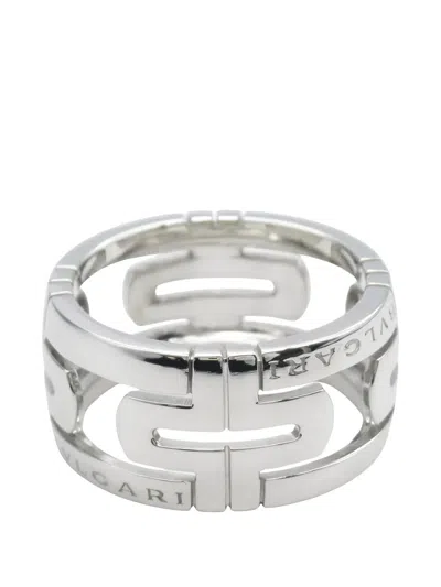 Pre-owned Bvlgari 2010 Open Parenthesis Ring In Silver