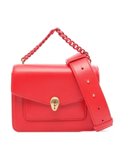 Pre-owned Bvlgari 2010 Serpenti Forever Chain Handbag In Red
