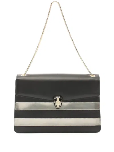 Pre-owned Bvlgari 2010 Serpenti Forever Shoulder Bag In Black