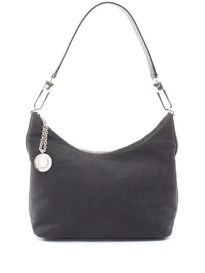 Pre-owned Bvlgari 2010-2026 Canvas Logomania Hobo Bag In Black