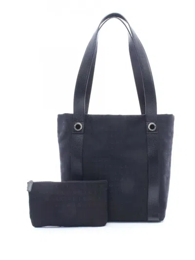Pre-owned Bvlgari 2010-2026 Canvas Logomania Tote Bag In Black