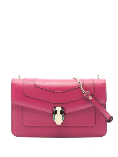 Pre-owned Bvlgari 2010-2026 Leather Serpenti Forever Crossbody Bag In Pink
