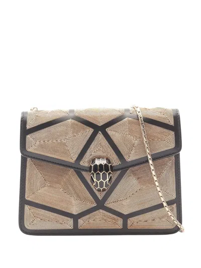 Pre-owned Bvlgari 2010-2026 Leather Serpenti Forever Million Chain Bag Shoulder Bag In Black